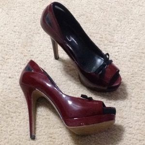 Jessica Simpson burgundy heels